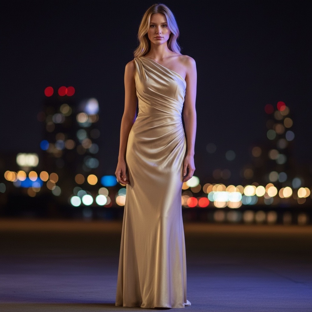 ✨Haute Hippie “Lady Liberty” One Shoulder Backless Gown | Chic and Dramatic